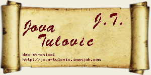 Jova Tulović vizit kartica